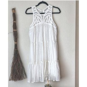 DEX white sleeveless baby doll dress